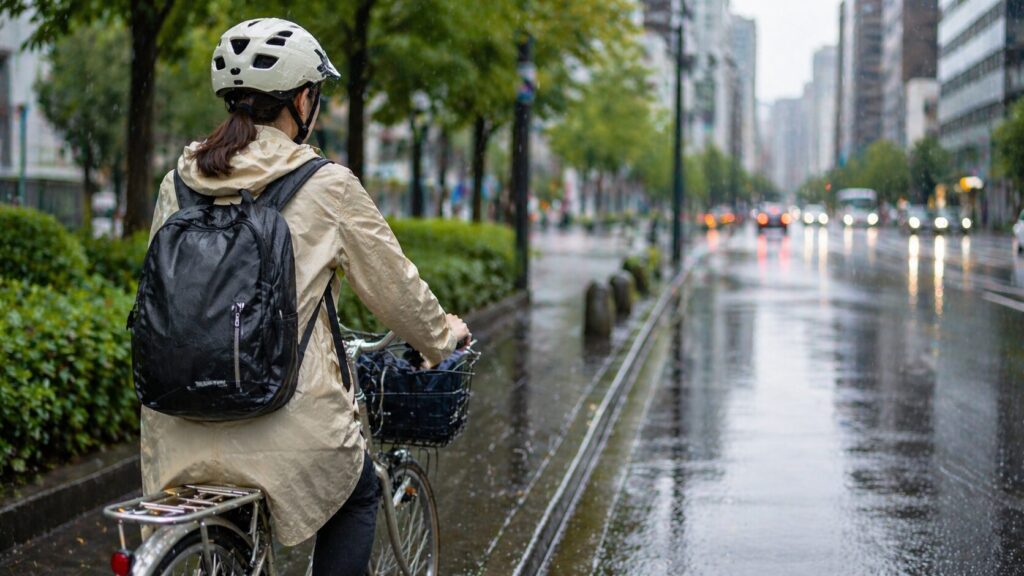 リュック通勤の雨対策のイメージ画像