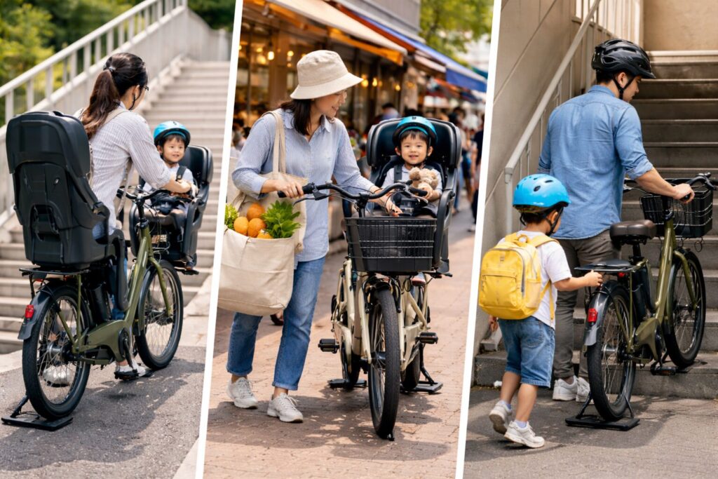 押し歩きモードが役立つ場面のイメージ画像