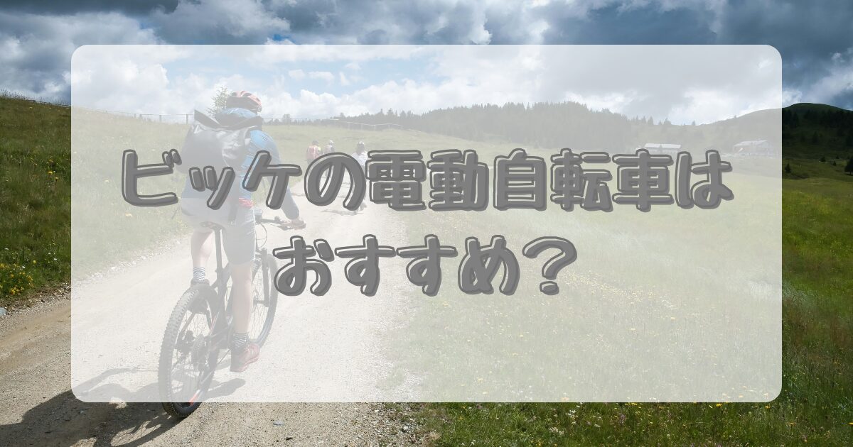 ビッケの電動自転車はおすすめ？のイメージ画像
