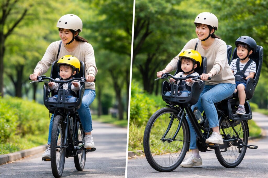 1人乗せと2人乗せの違いのイメージ画像