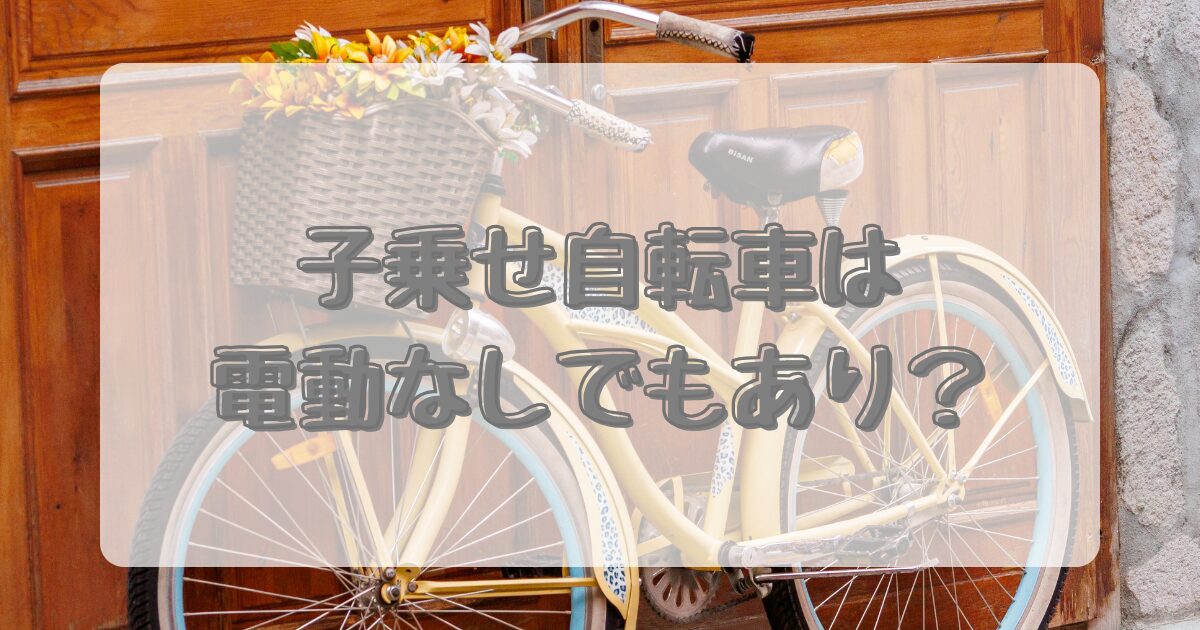 子乗せ自転車は電動なしでもあり？のイメージ画像