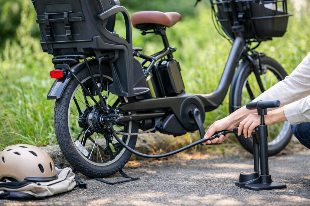 電動自転車の空気入れ頻度と基本目安のイメージ画像