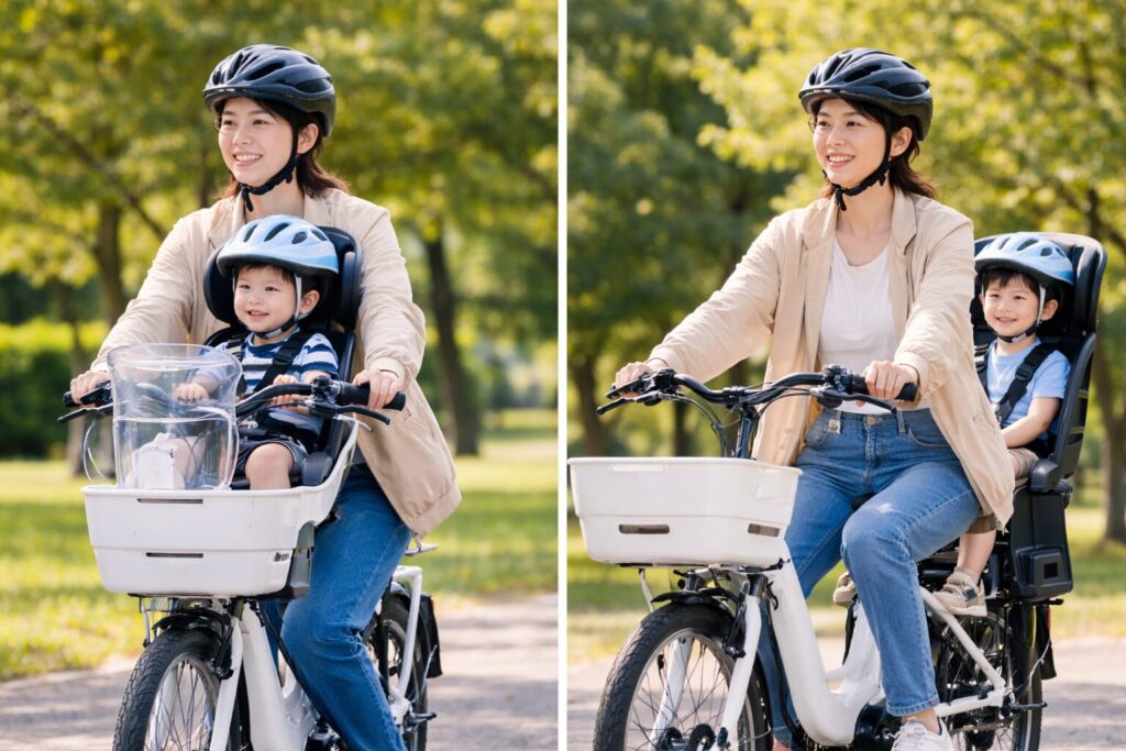 前乗せと後ろ乗せの違いのイメージ画像