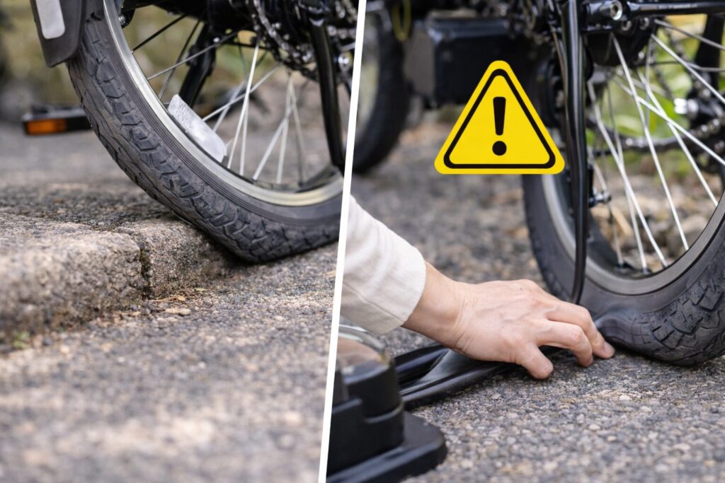 パンク原因と空気圧不足のイメージ画像