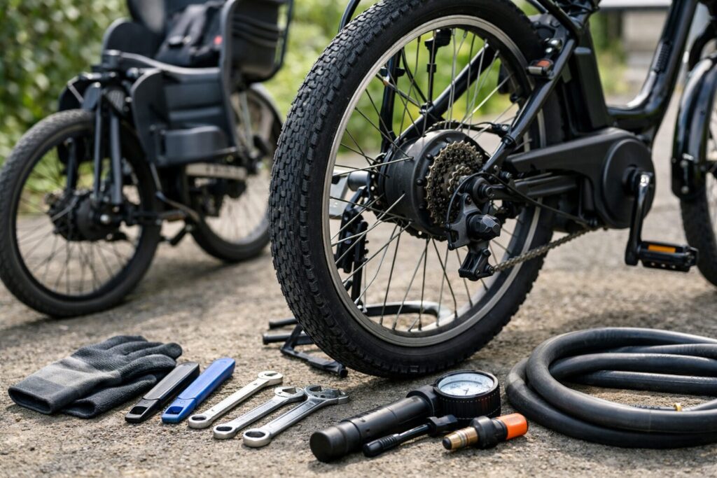 電動自転車のタイヤ交換の基礎のイメージ画像