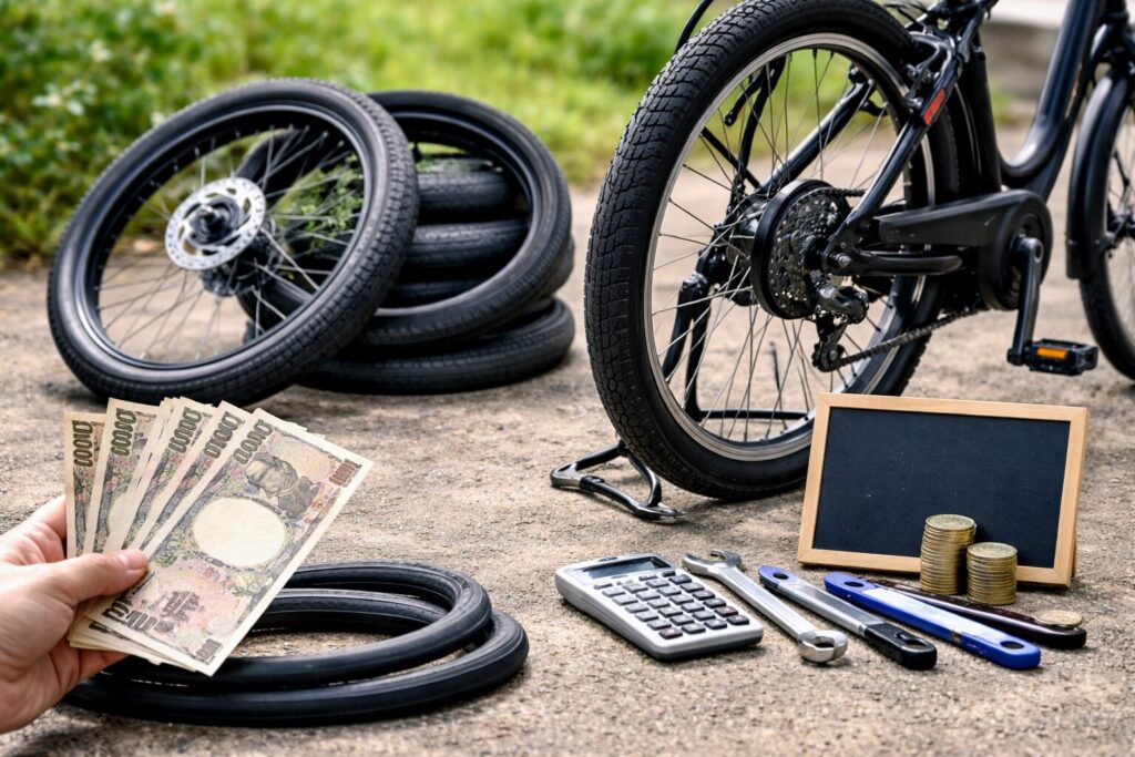 前輪と後輪の交換費用目安のイメージ画像