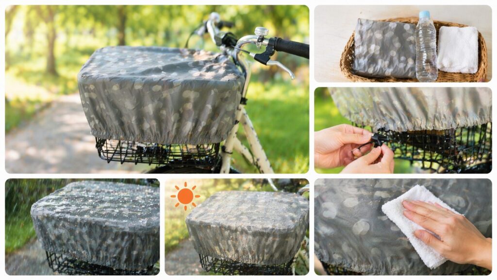 自転車のかごカバーを100均で使うコツのイメージ画像