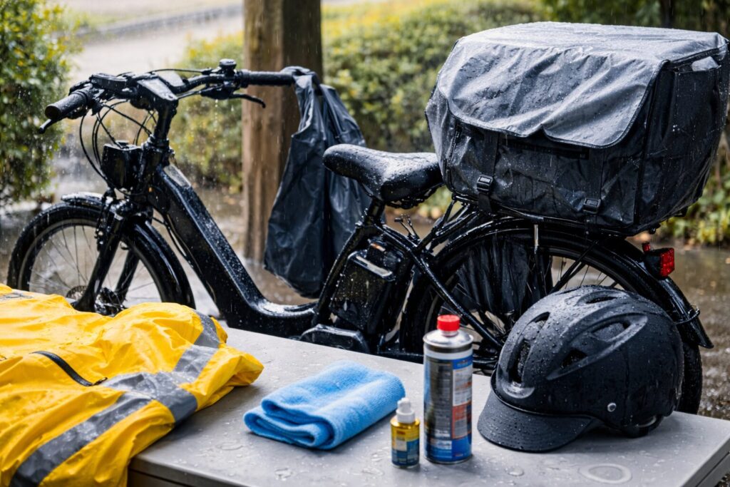電動自転車の雨の日対策と備えのイメージ画像