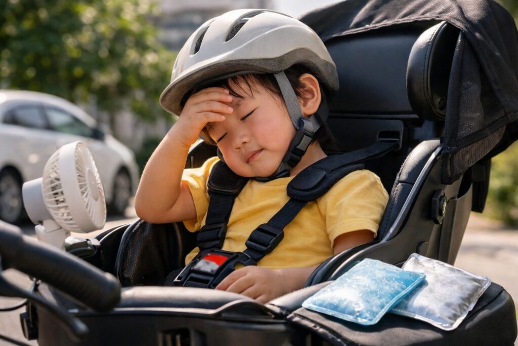 自転車チャイルドシートの暑さ対策の基本と重要性のイメージ画像