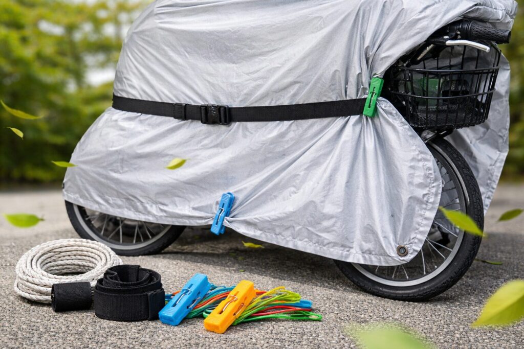 自転車カバーが飛ばない工夫の基本対策のイメージ画像