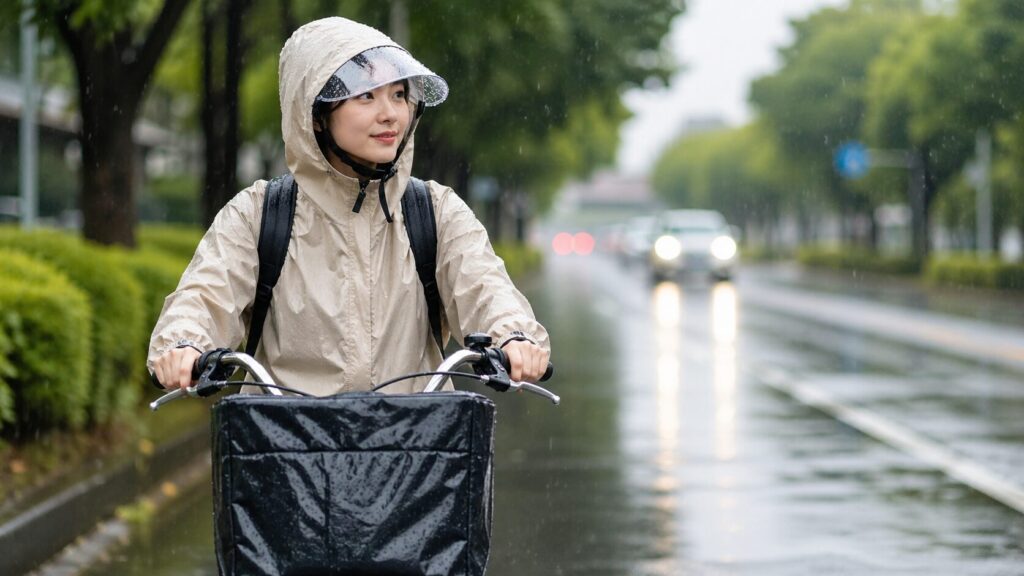 雨の日の自転車でカッパ以外の対策のイメージ画像