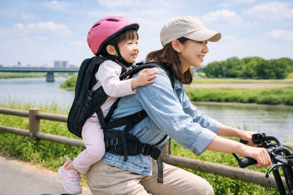 おんぶで乗せる場合の年齢目安のイメージ画像