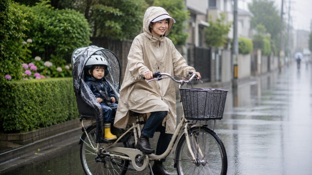 雨の日を乗り切る自転車ママ完全ガイドのイメージ画像