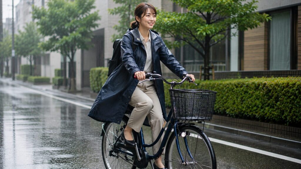 雨の日の通勤コーデの工夫のイメージ画像