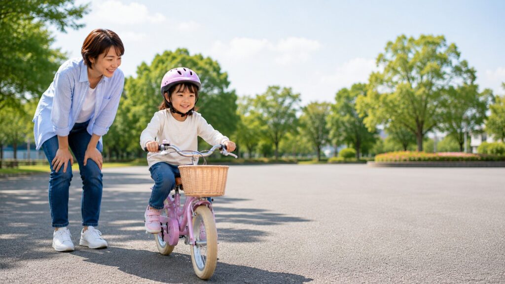 自転車練習に安全な場所選びのイメージ画像