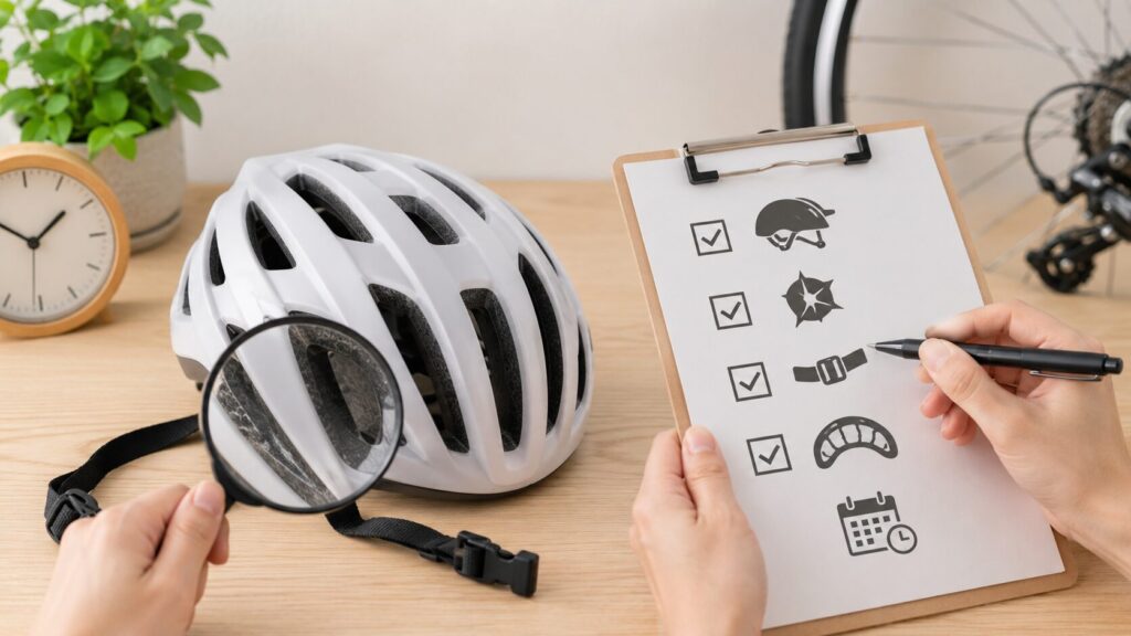 自転車ヘルメットの耐用年数と交換時期の判断のイメージ画像