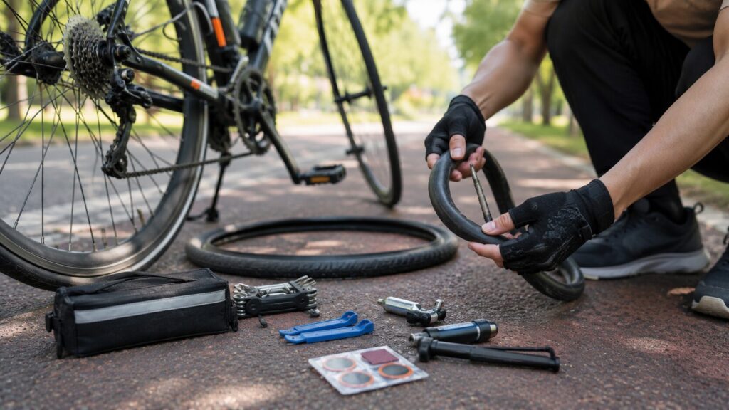 パンクしたまま走行した自転車の対処法のイメージ画像