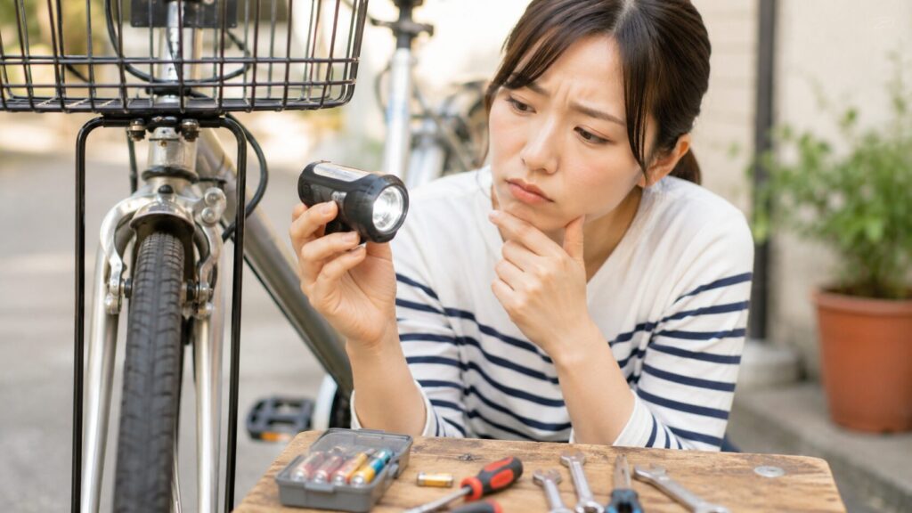 自転車ライトがつかない原因のイメージ画像