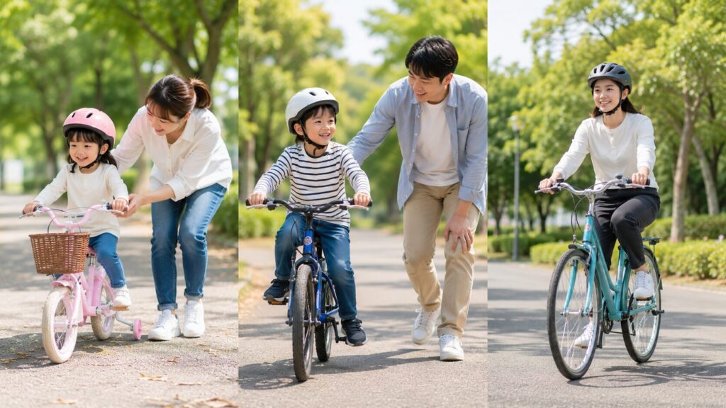 年齢別に分かる自転車練習のコツのイメージ画像