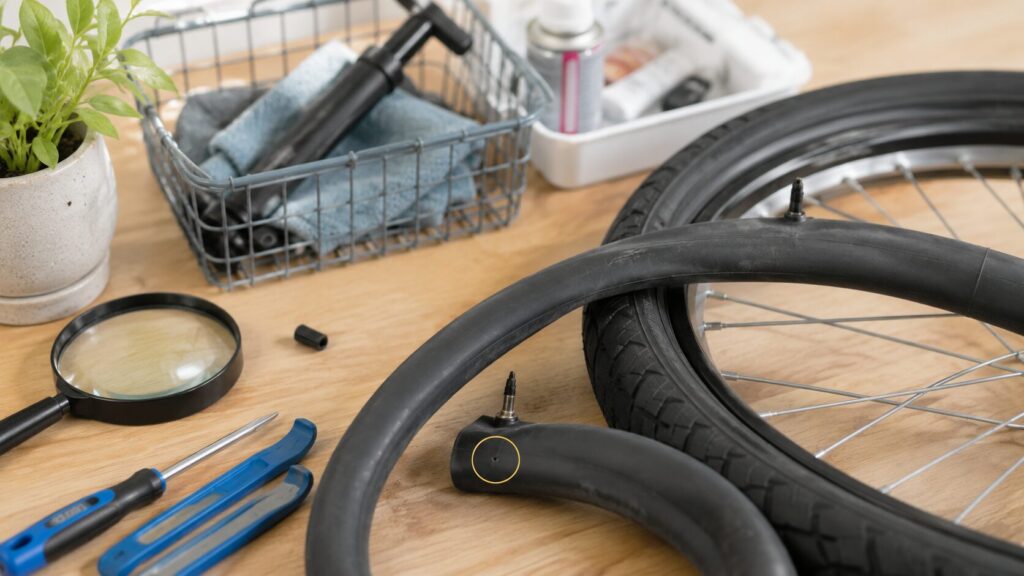 自転車のパンクイタズラを見分ける重要ポイントのイメージ画像