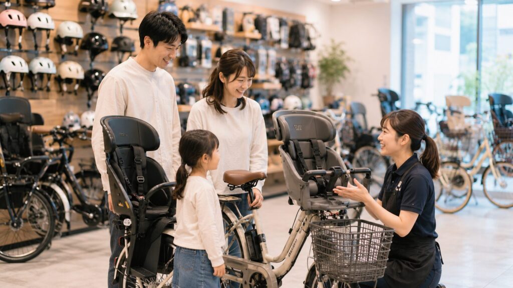 口コミと子乗せ自転車の購入体験のイメージ画像