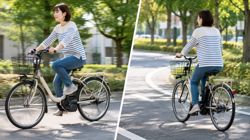 漕ぐ時と惰性走行で原因を絞り込むのイメージ画像