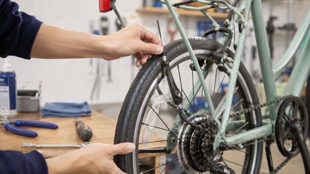 自転車の後輪ブレーキかかりっぱなしの直し方と原因のイメージ画像