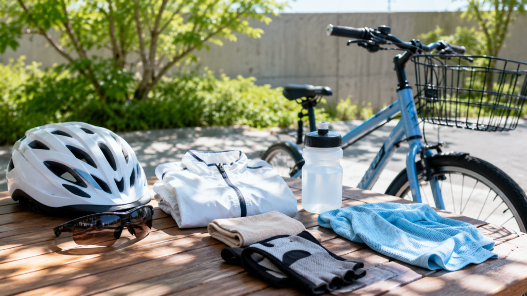 夏の自転車の暑さ対策で最初に決めることのイメージ画像