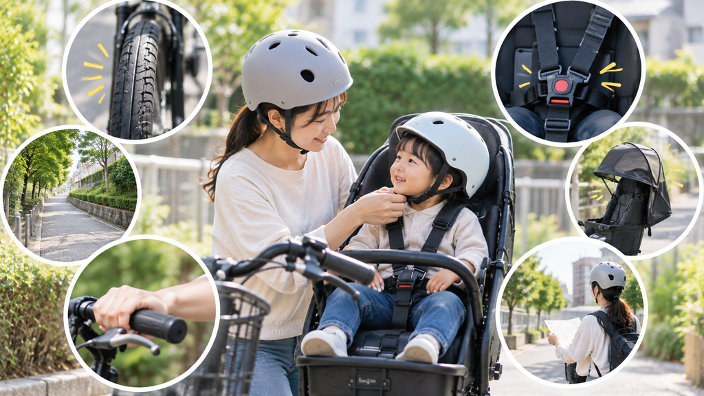子乗せ自転車の転倒を防ぐ方法のイメージ画像