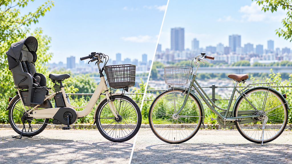 電動自転車と普通の自転車の違いのイメージ画像